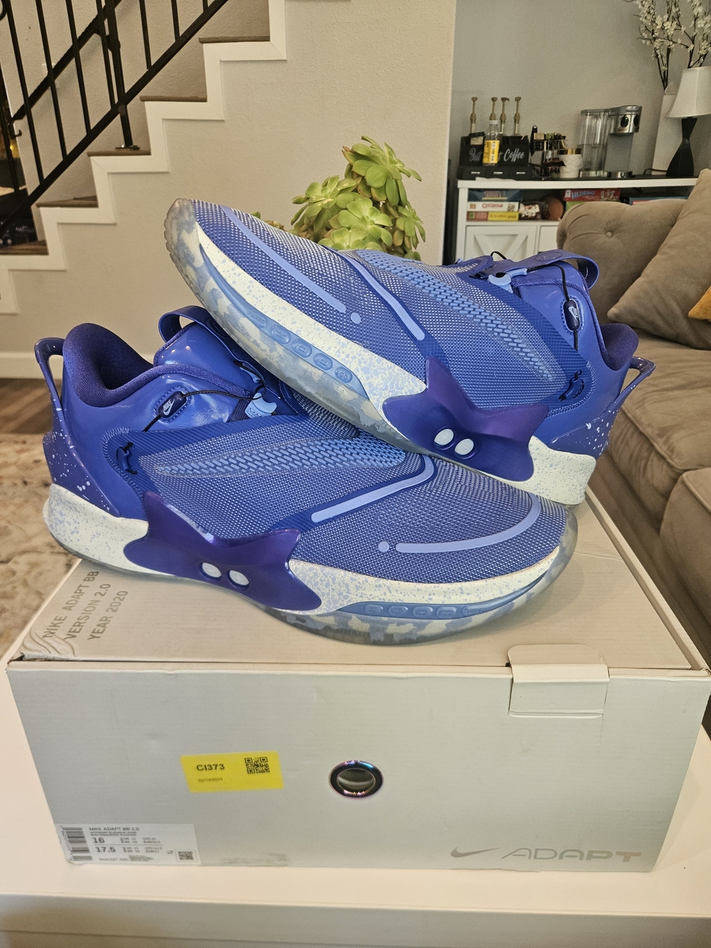 Nike Adapt BB 2.0 sneakers in the "Astronomy Blue" colorway size 16